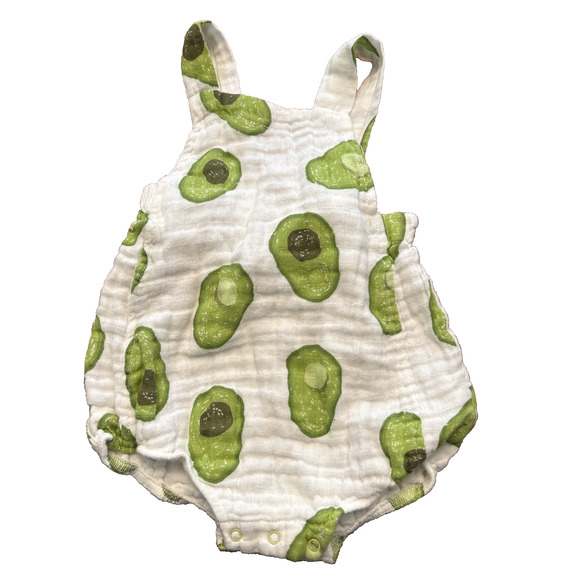 Angel Dear Avocado Romper Size 6-12M Muslin Unisex Girls Boys Baby One PIece (2) - Picture 1 of 8